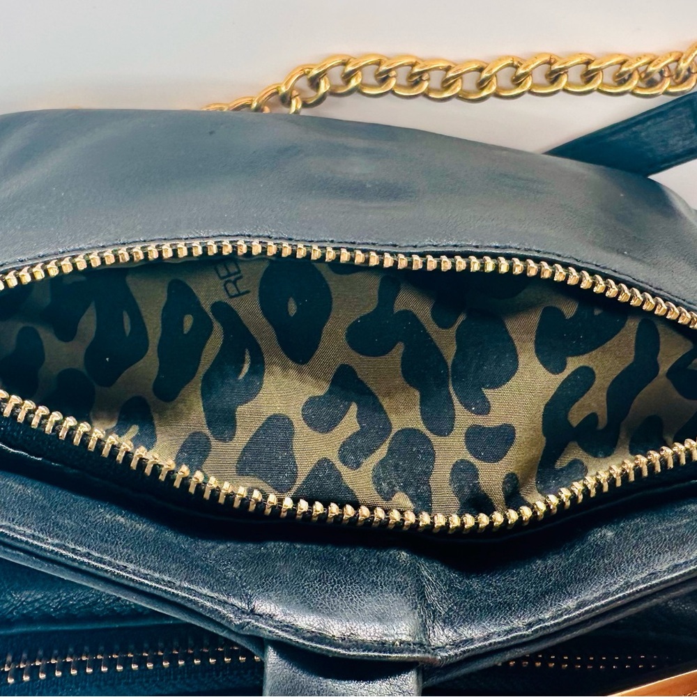 Rebecca Minkoff Black Leather Crossbody Bag w/ Gold Hardware - Picture 8 of 12